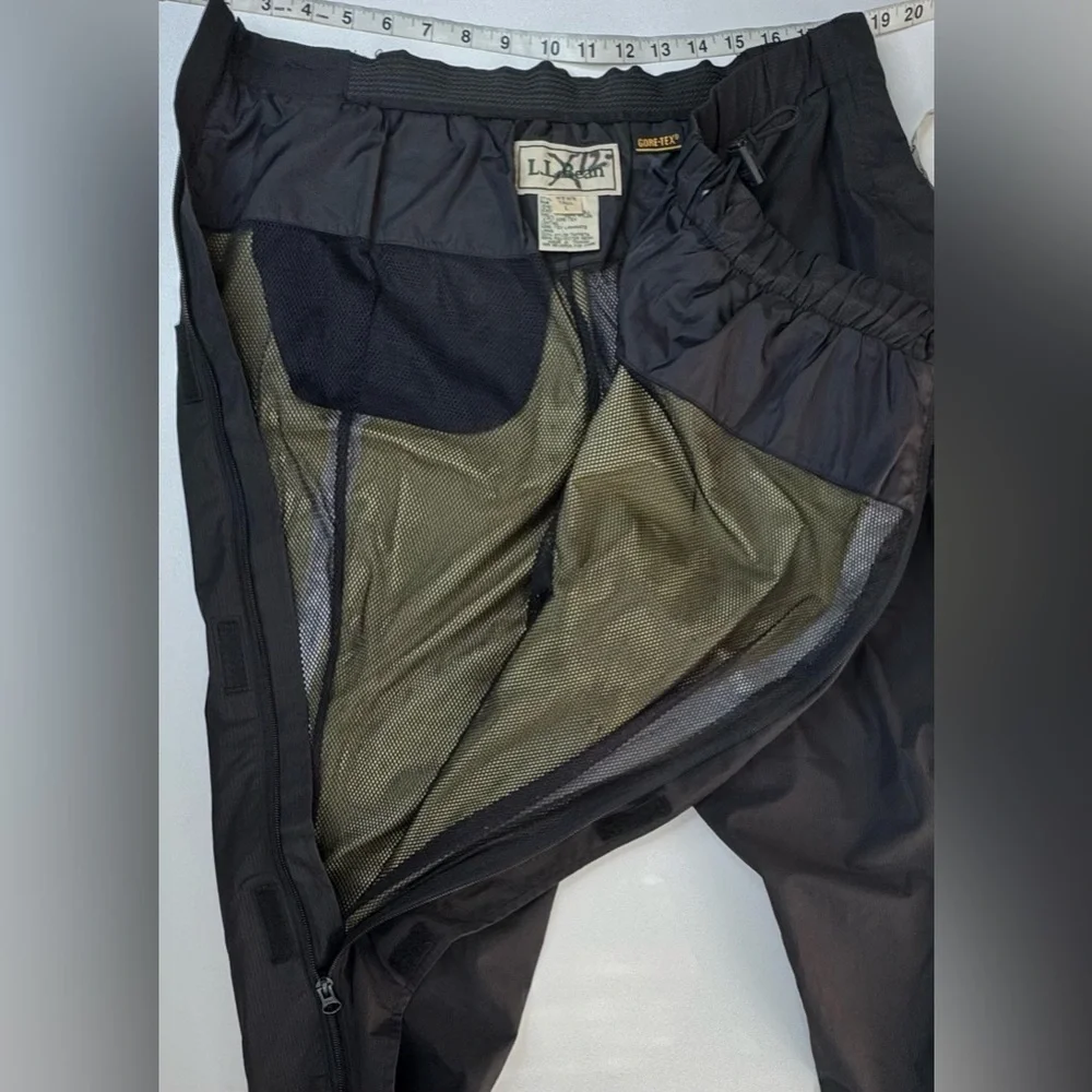 VTG L.L. Bean Gore-Tex Full Size Zip Mesh Lined Shell Pants Mens Large Tall